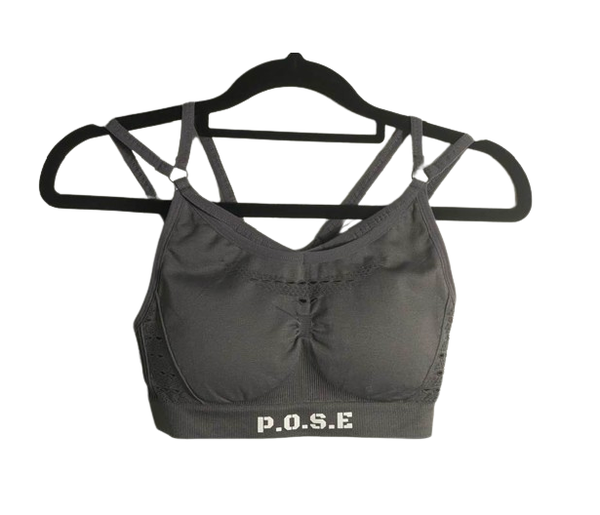 P.O.S.E Abloom Seamless Grey Gym Sports Bra
