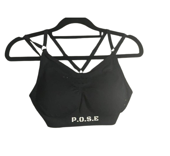 P.O.S.E Abloom Seamless Black Gym Sports Bra