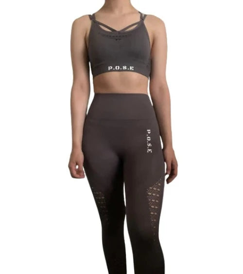 P.O.S.E Abloom Grey Seamless 7/8 Gym Leggings
