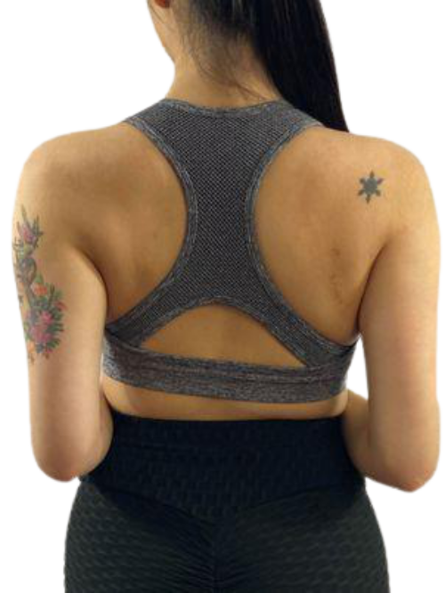  Gym Sports Bra Back Grey