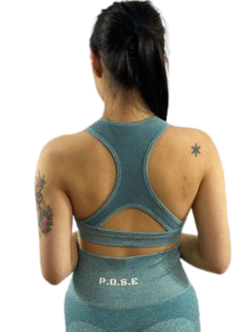  Gym Sports Bra Back Green