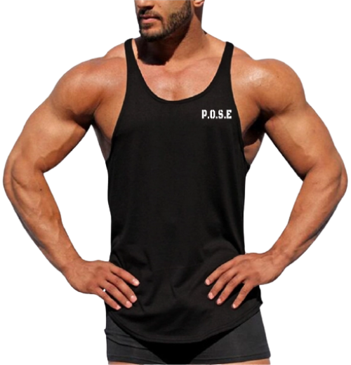 P.O.S.E Mens Power Muscle Thin Gym Stringer