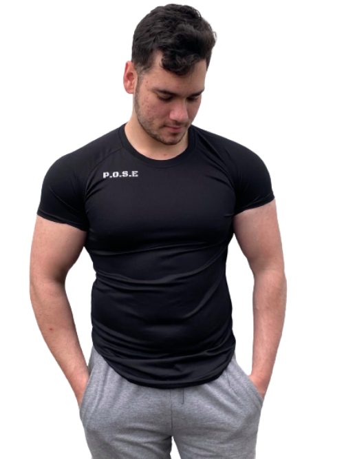 P.O.S.E Mens Shape Gym T-Shirt Tight Fit
